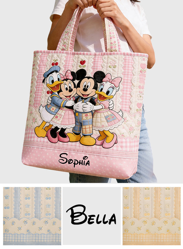 Cartoon Magical Mouse - Personalized Mouse Quilted Tote Bag