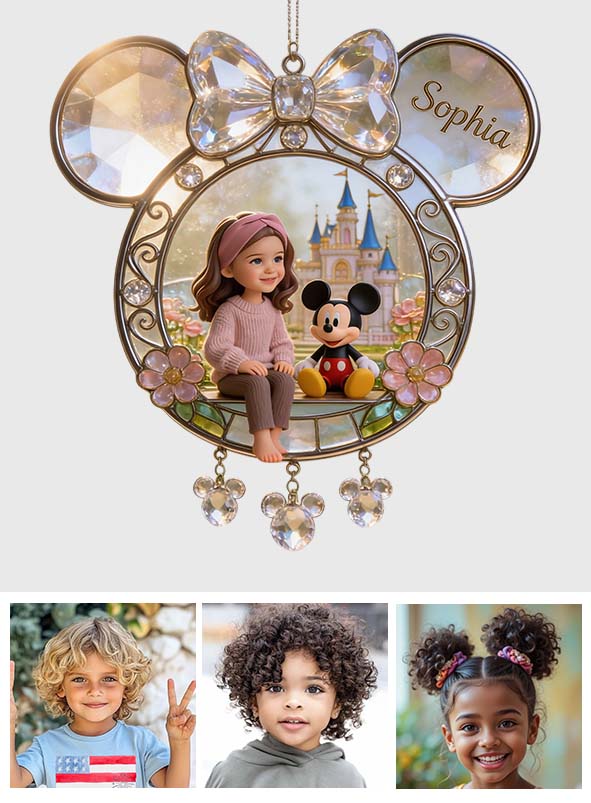 Magical Moments - Personalized Mouse Window Hanging Suncatcher With Custom Charms