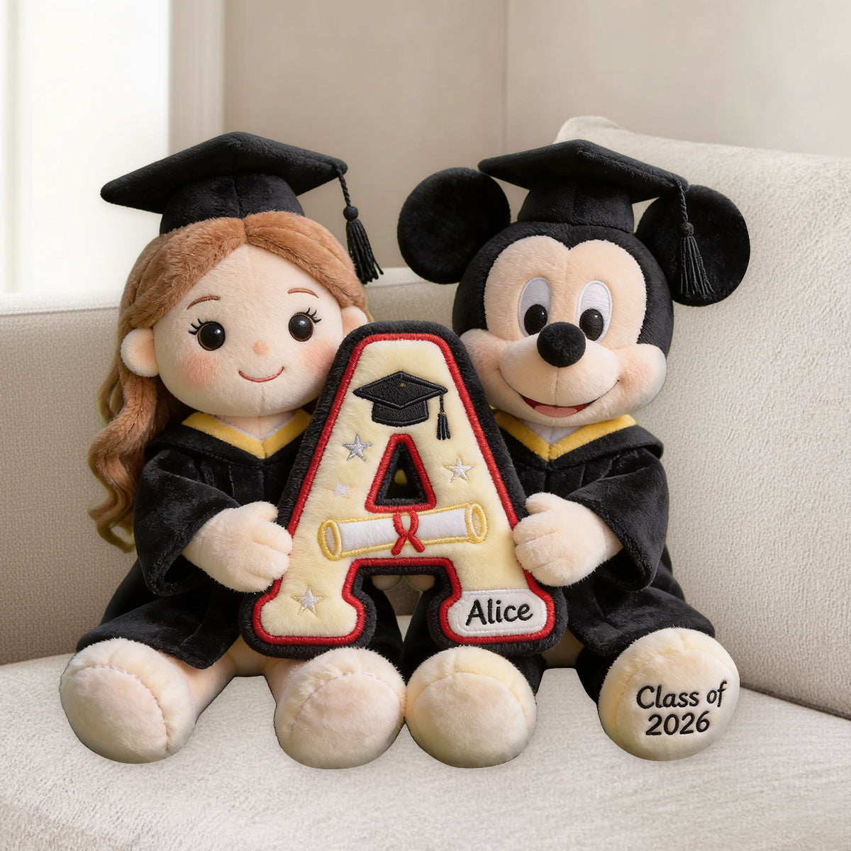 Any Photo Graduation Keepsake Pillow - Personalized Graduation Premium Faux Fur Pillow