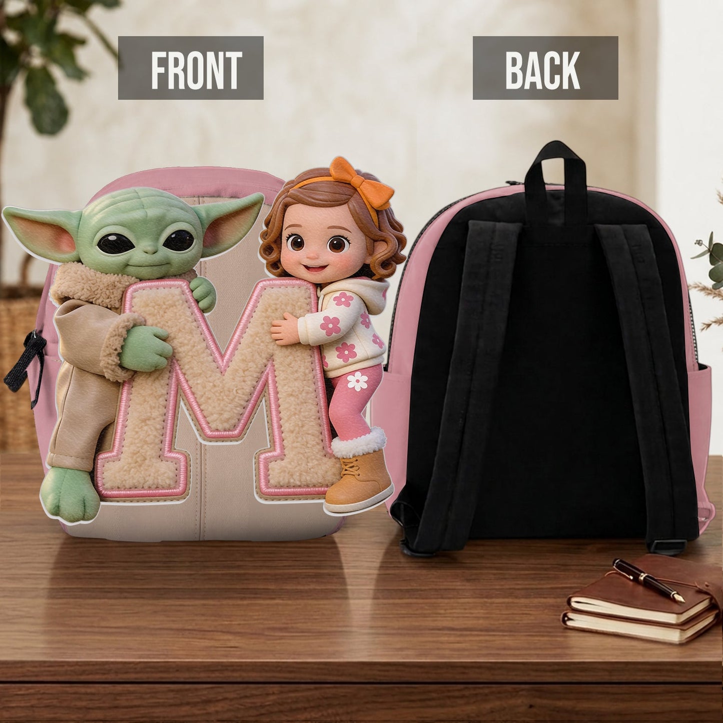 Best Friends - Personalized The Force Changeable Leather Patch Backpack