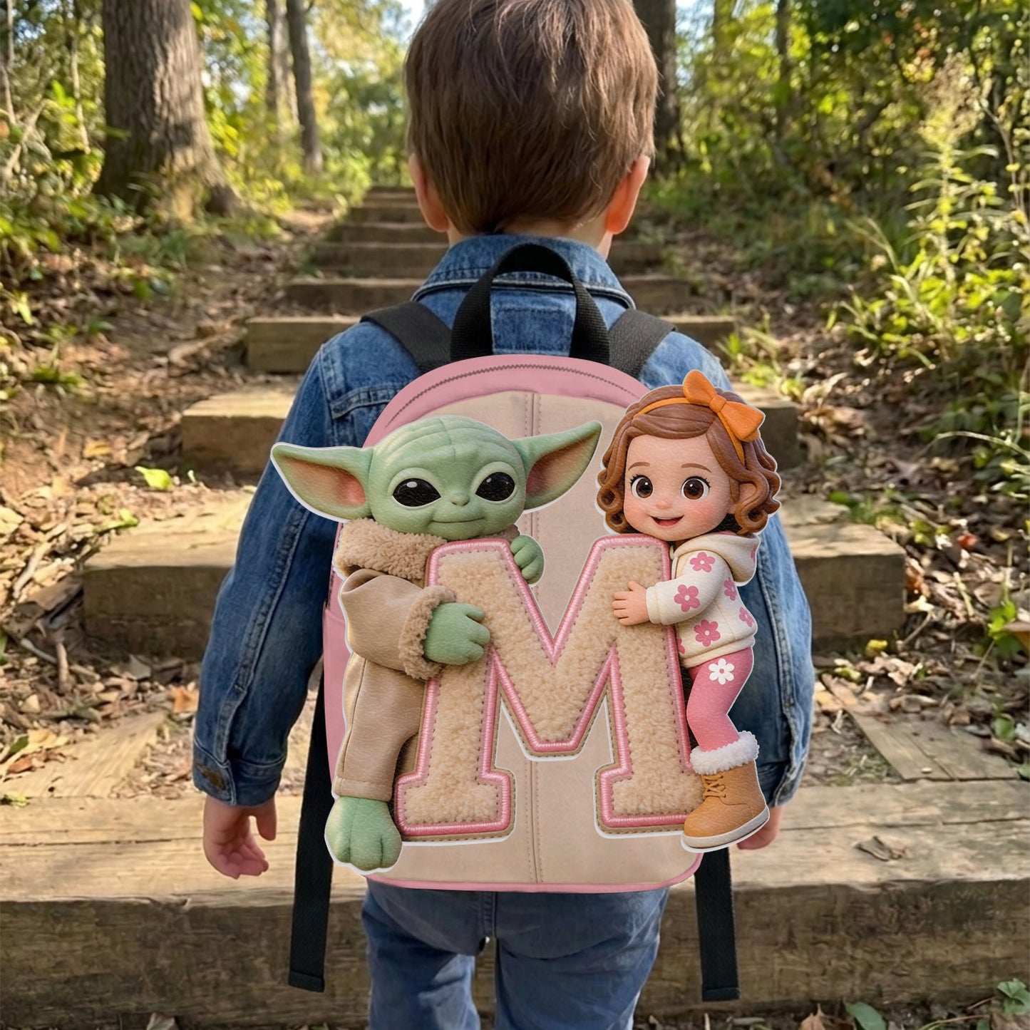 Best Friends - Personalized The Force Changeable Leather Patch Backpack