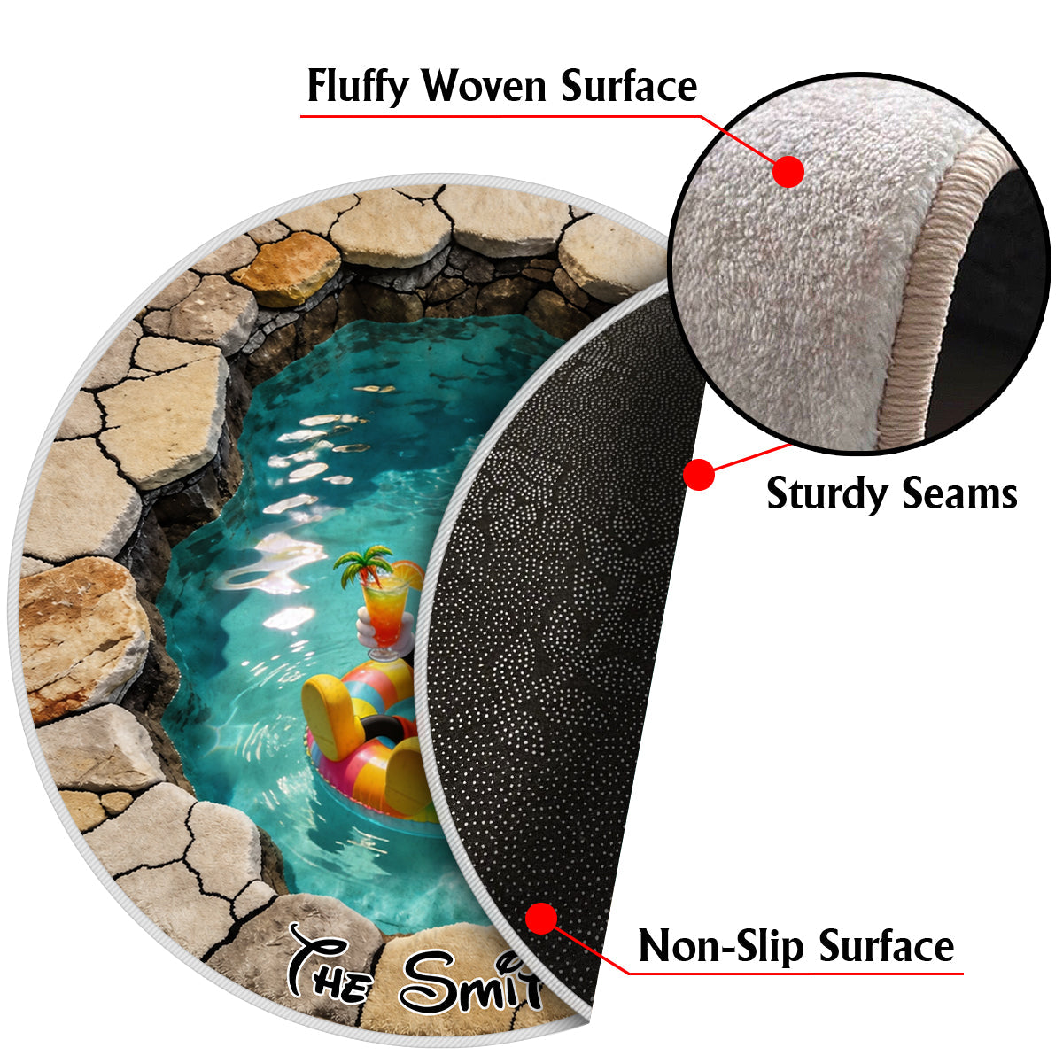 Summer Vibes - Personalized Mouse Non-Slip Tufted Rug