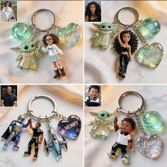 Galactic Guardian - Personalized The Force Premium Keychain With Charms