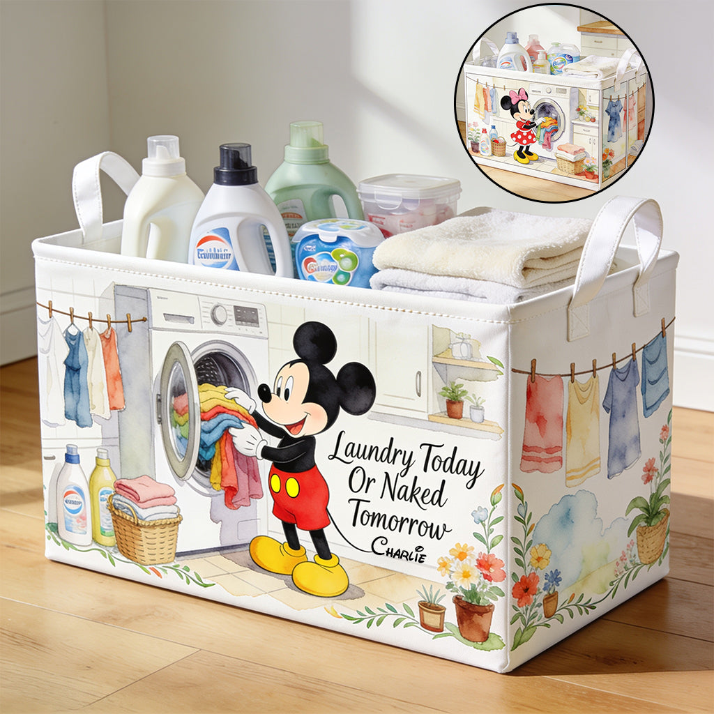 Wash Dry Fold Repeat - Personalized Mouse Rectangle Storage Basket