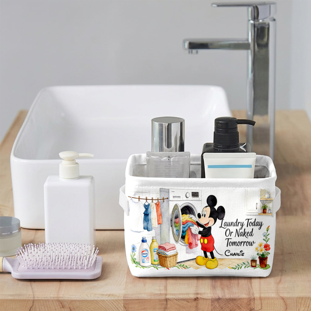 Wash Dry Fold Repeat - Personalized Mouse Rectangle Storage Basket