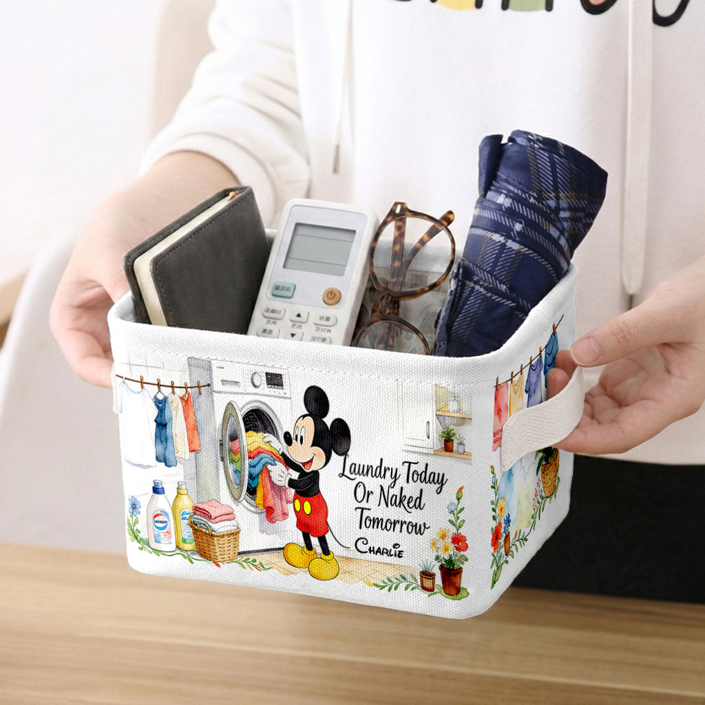 Wash Dry Fold Repeat - Personalized Mouse Rectangle Storage Basket