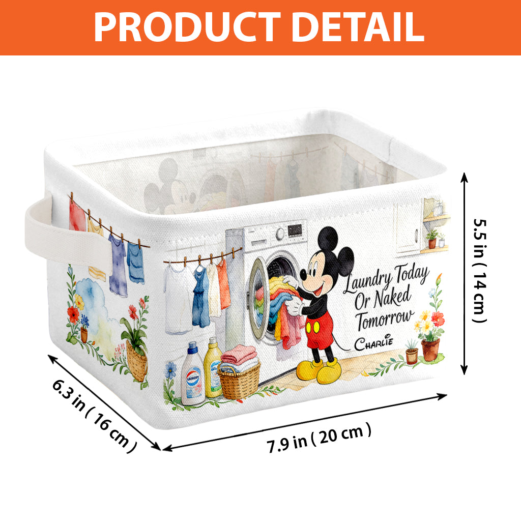 Wash Dry Fold Repeat - Personalized Mouse Rectangle Storage Basket