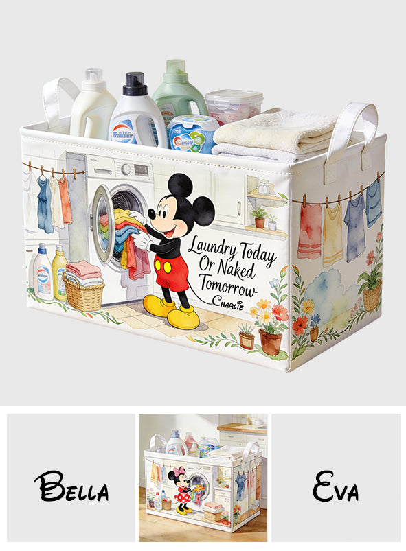 Wash Dry Fold Repeat - Personalized Mouse Rectangle Storage Basket