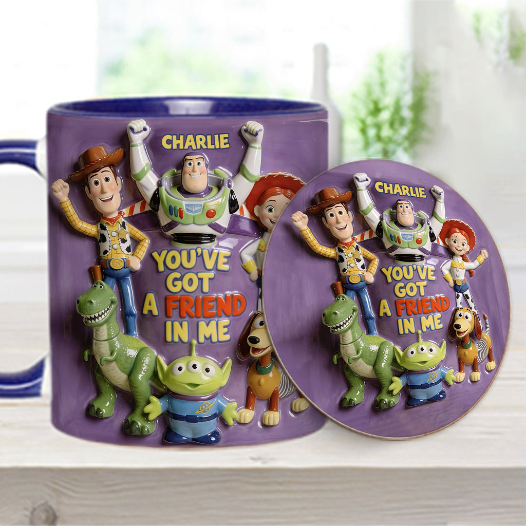 You've Got A Friend In Me - Personalized Toy Story Accent Mug & Coaster