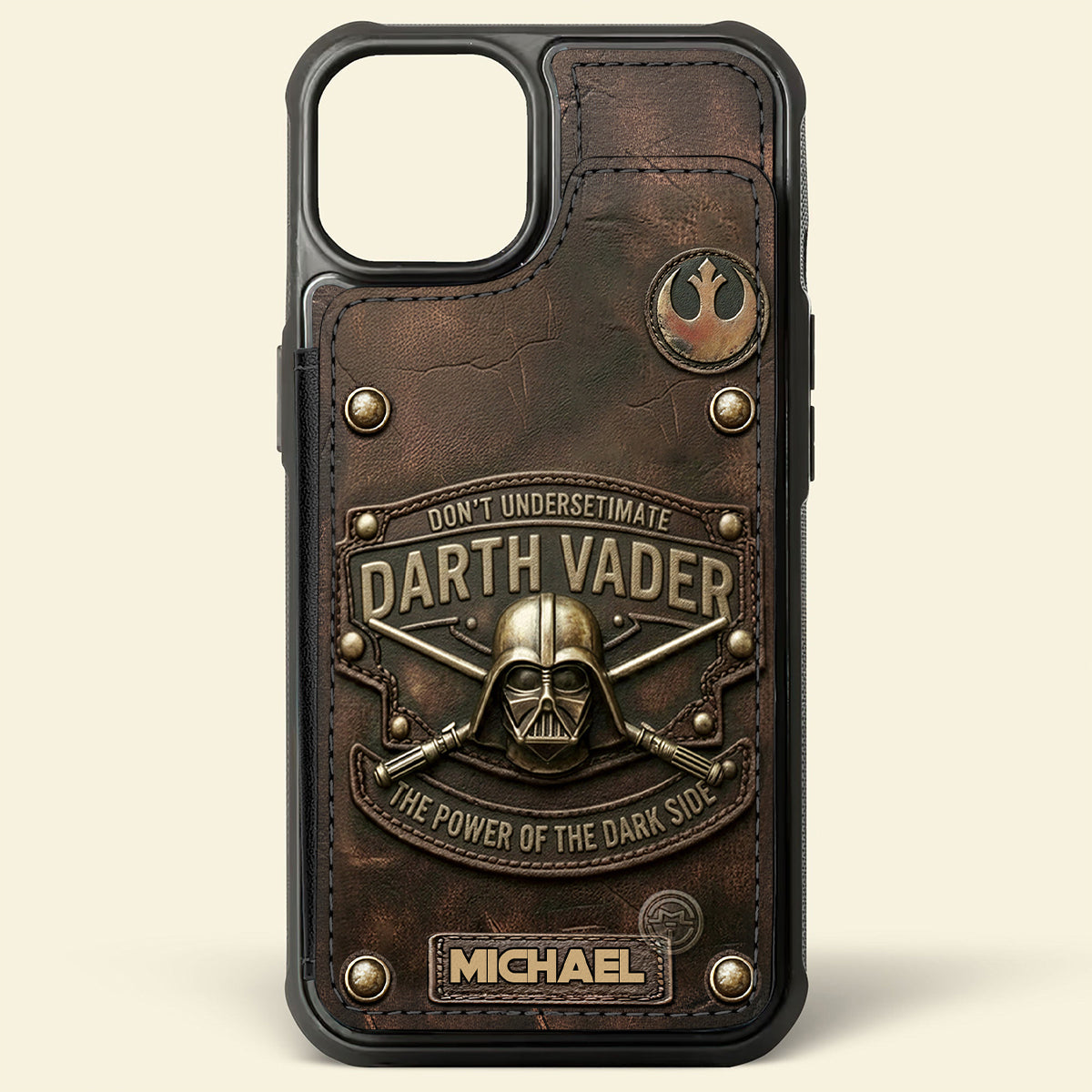 The Power Of The Dark Side - Personalized The Force Fully Printed Wallet Phone Case