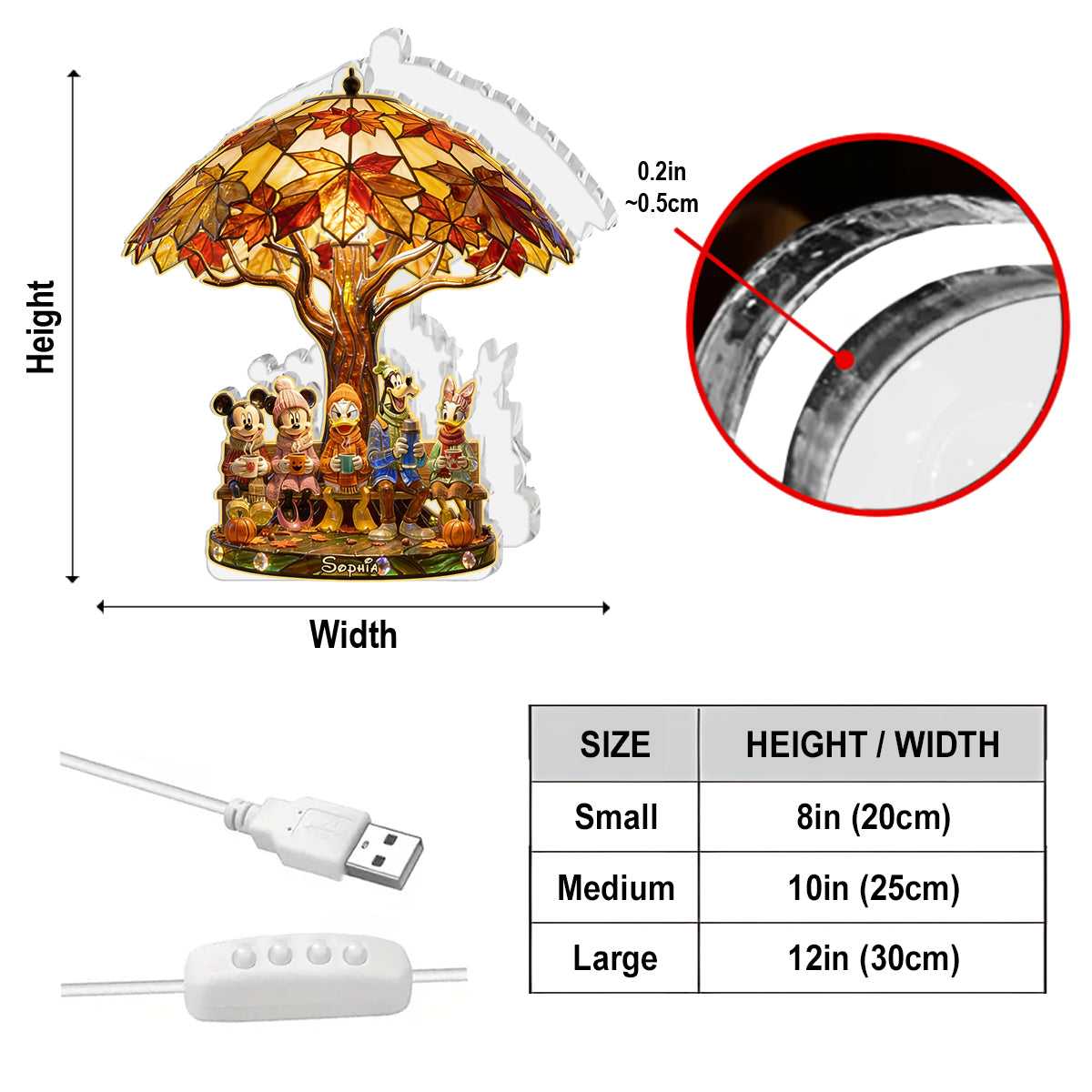 Magical Season - Personalized Mouse Acrylic LED Night Light