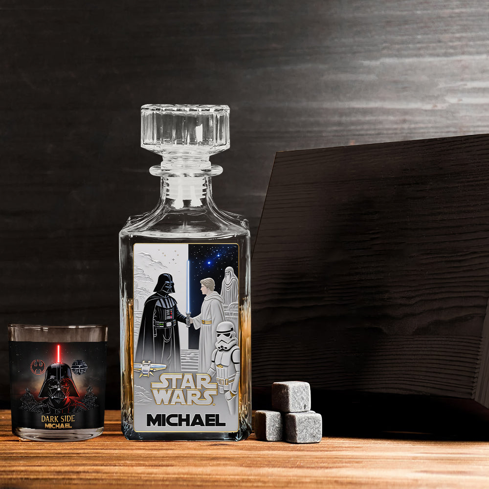 The Ultimate Light & Dark Side Spirit - Personalized The Force Whiskey Decanter Set