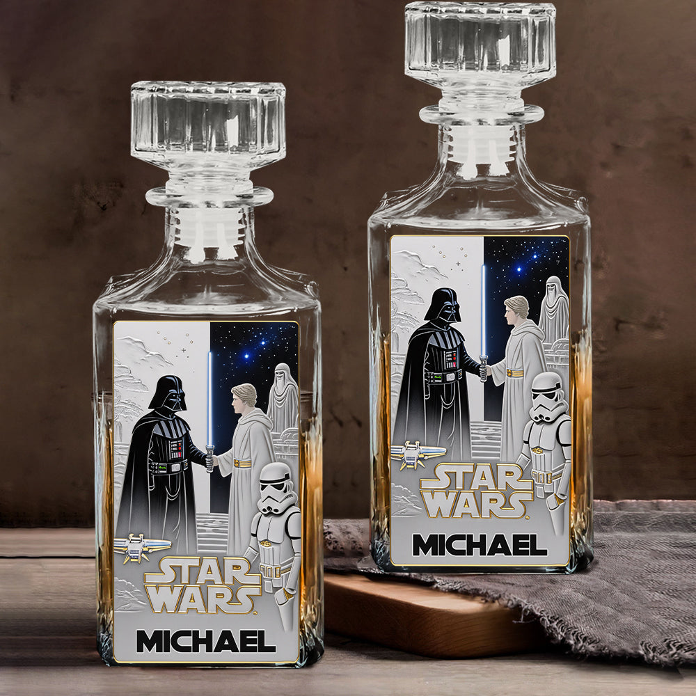 The Ultimate Light & Dark Side Spirit - Personalized The Force Whiskey Decanter Set
