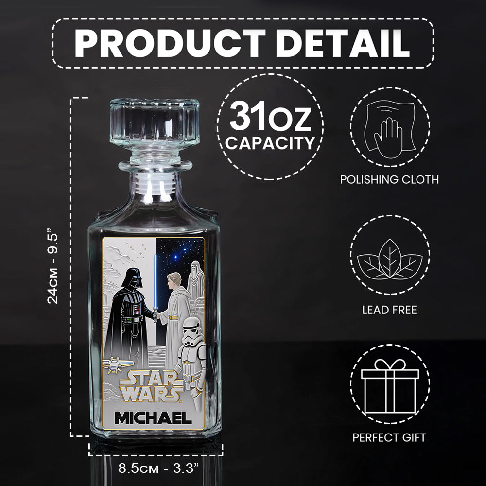 The Ultimate Light & Dark Side Spirit - Personalized The Force Whiskey Decanter Set