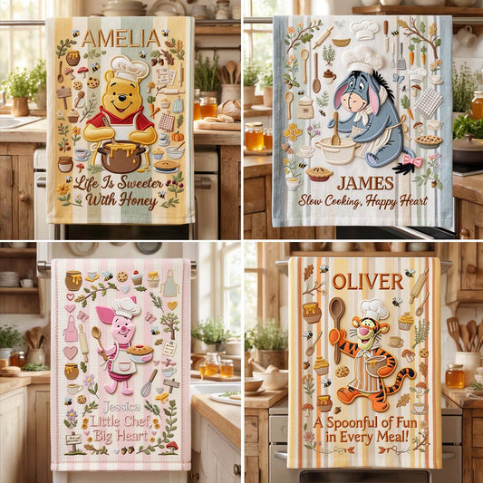 Cooking Up Sweet Memories - Personalized Yellow Bear Towel