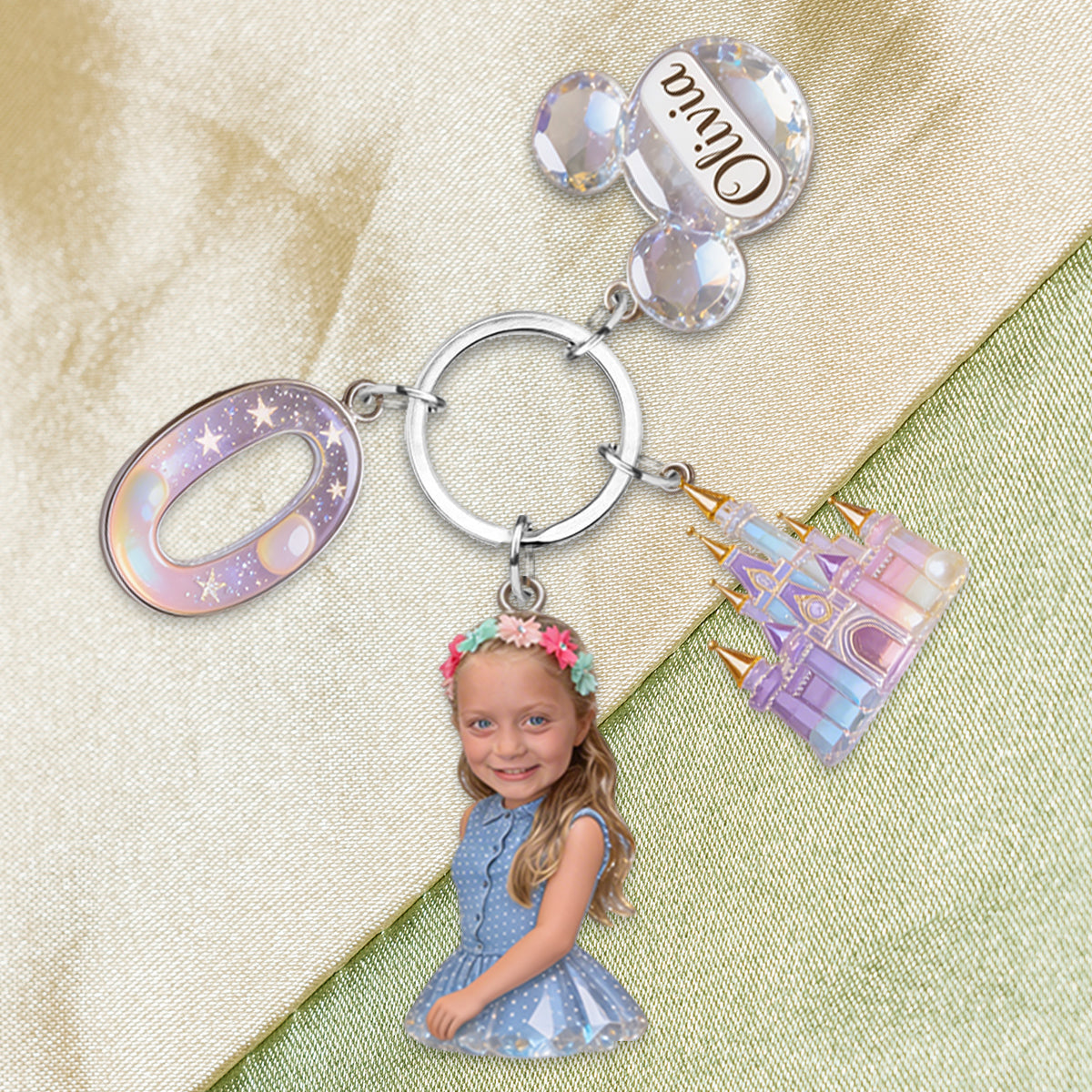 Magic Castle Alphabet Custom From Photo - Personalized Dream Trip Keychain With Charms