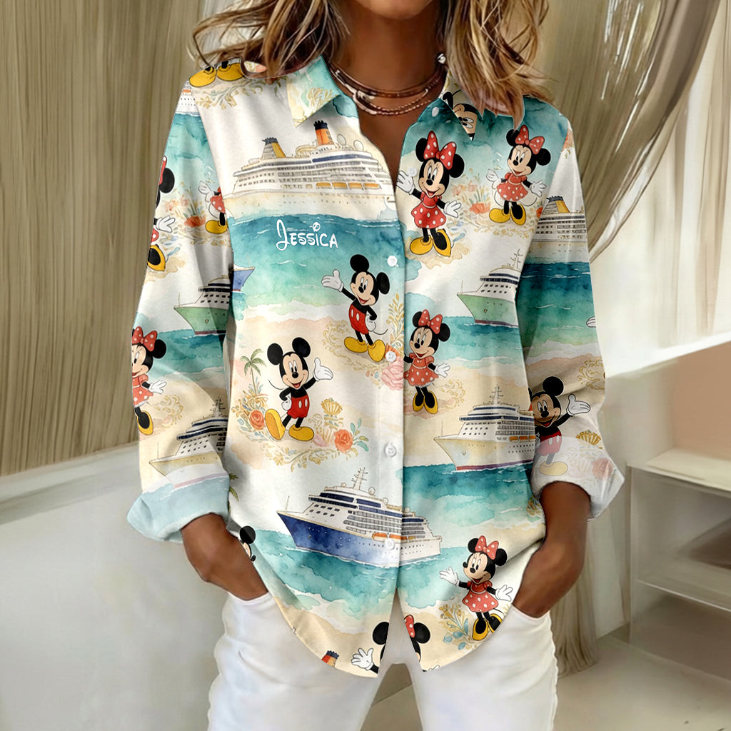 Summer Vibes - Personalized Mouse Button-Up Shirt