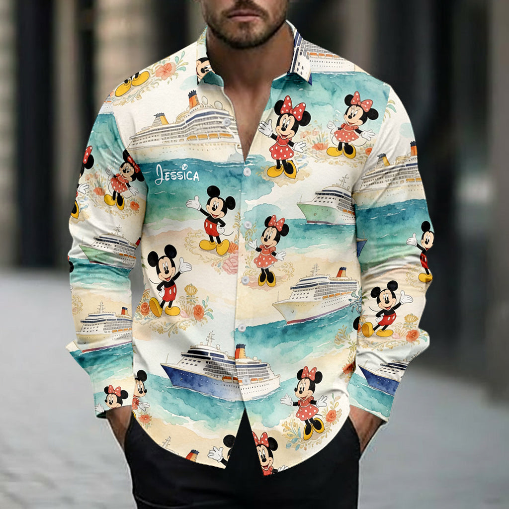 Summer Vibes - Personalized Mouse Button-Up Shirt