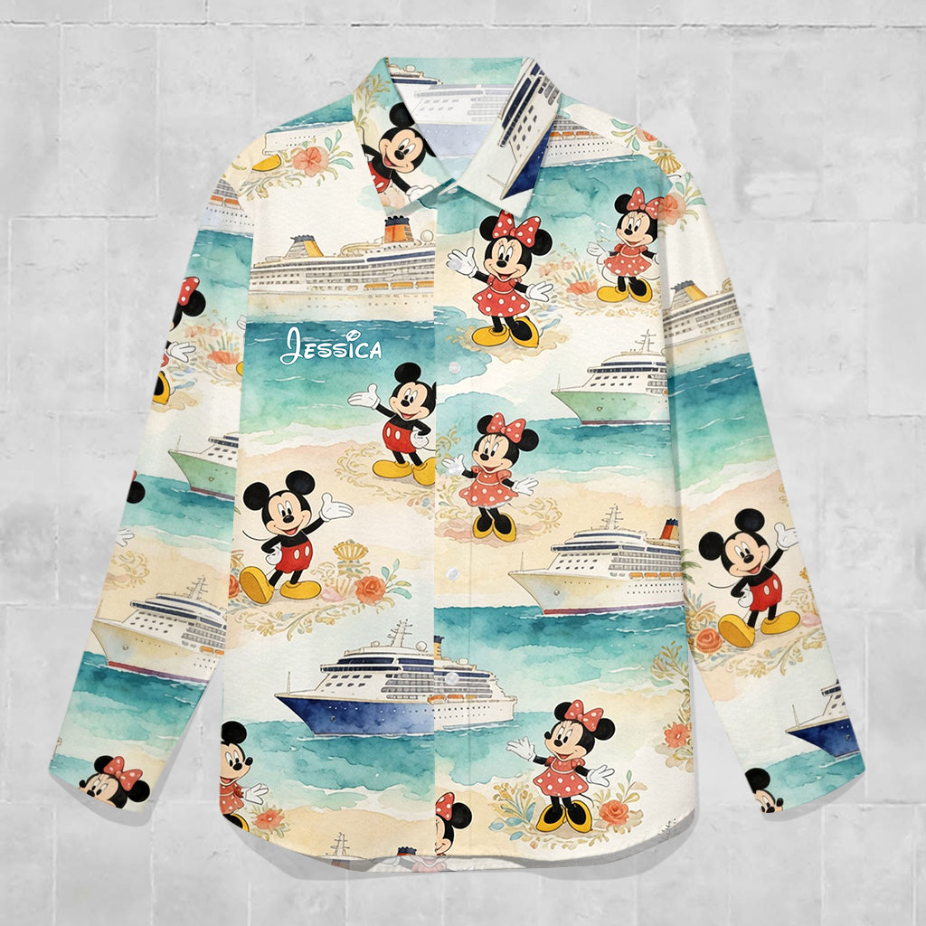 Summer Vibes - Personalized Mouse Button-Up Shirt