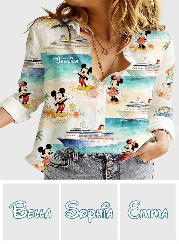 Summer Vibes - Personalized Mouse Button-Up Shirt