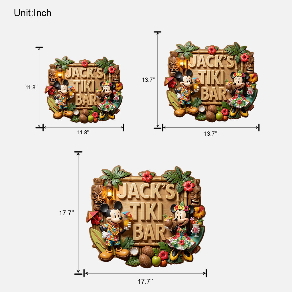 Welcome To The Bar - Personalized Mouse Custom Shaped Wood Sign