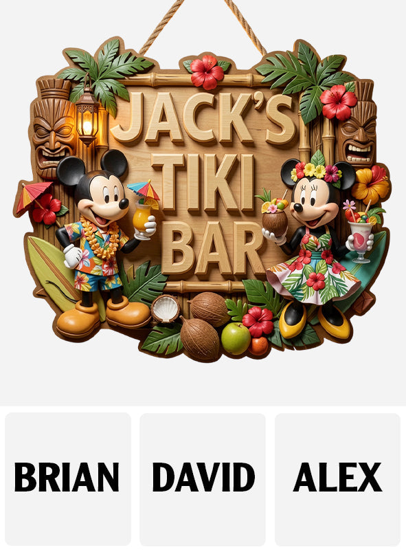 Welcome To The Bar - Personalized Mouse Custom Shaped Wood Sign