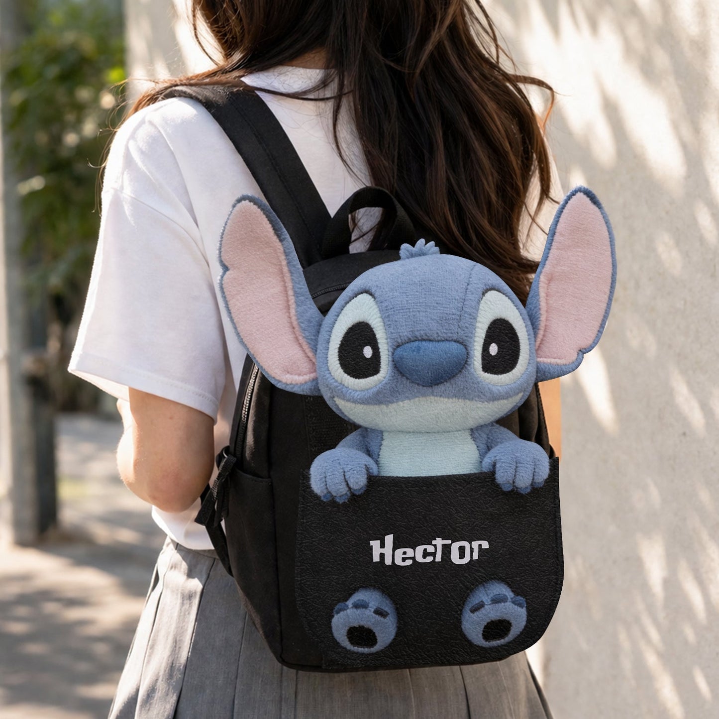 Blue Alien - Personalized Ohana Changeable Leather Patch Backpack
