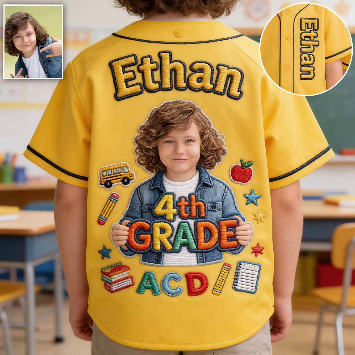 Back To School - Personalized Kid Baseball Jersey