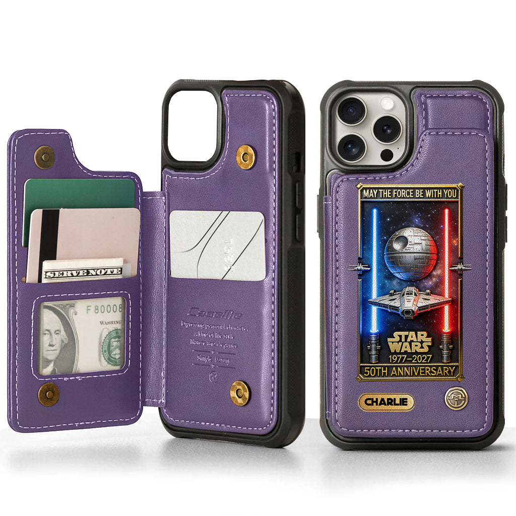 50th Anniversary - Personalized The Force Wallet Phone Case