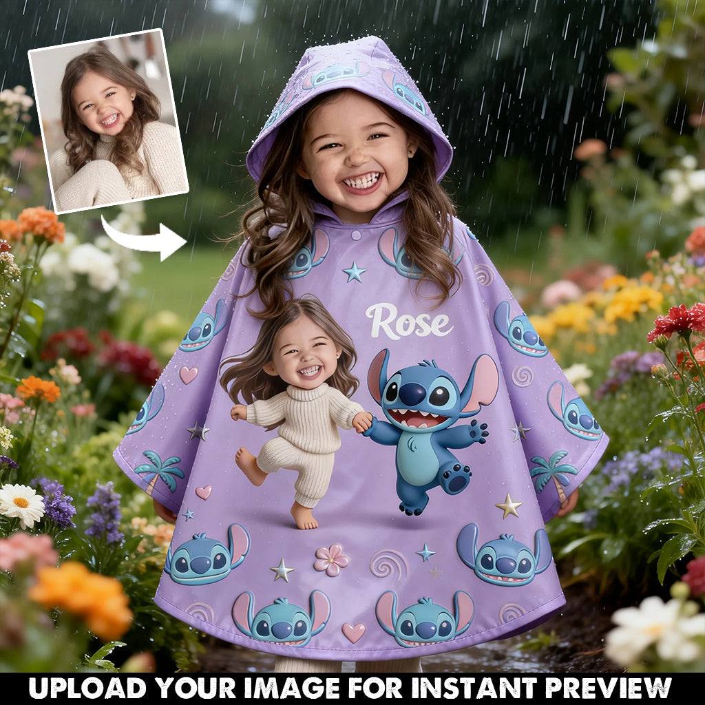 Custom Any Photo - Personalized Ohana Rain Poncho Coat