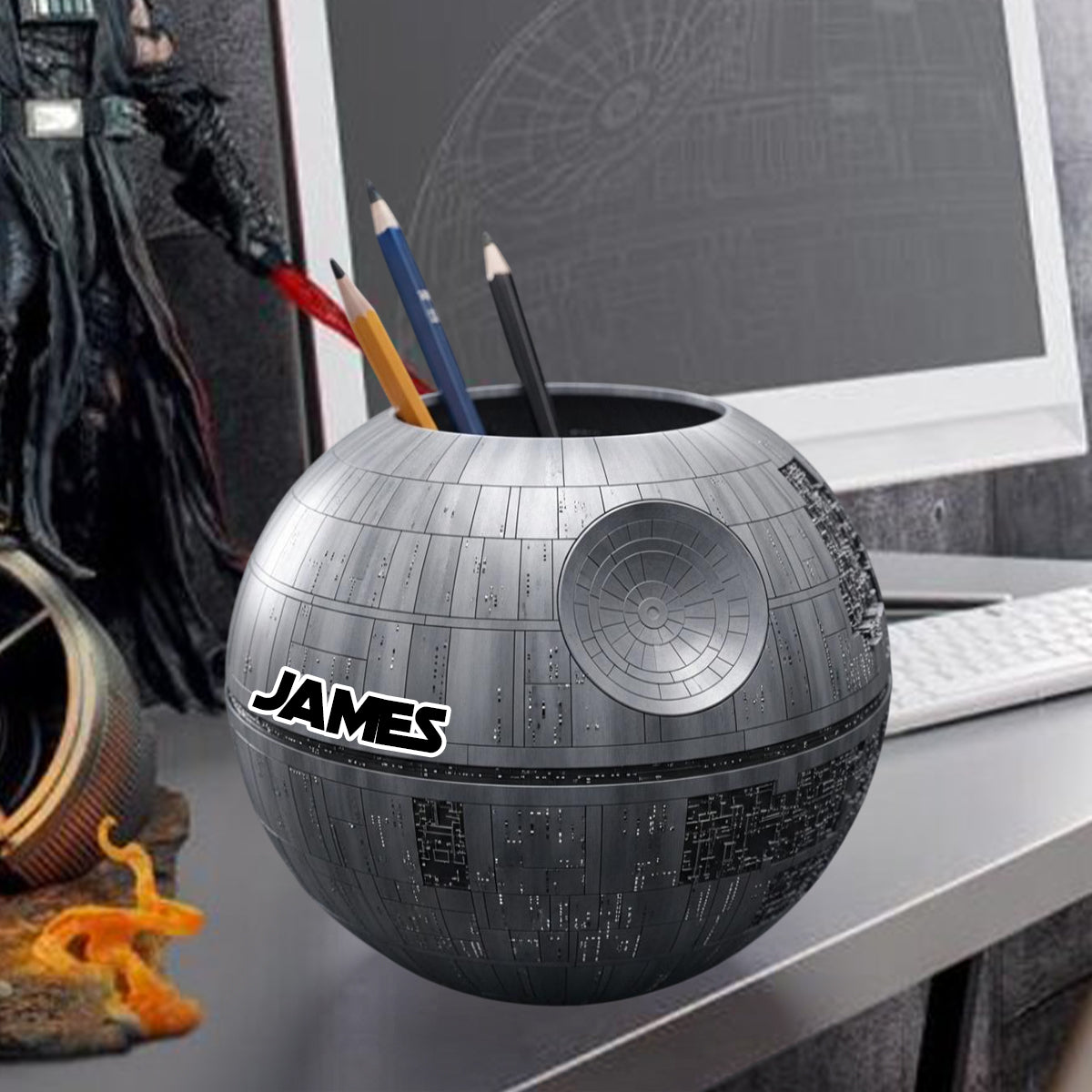 Dark Star - Personalized The Force Wooden Pen Holder