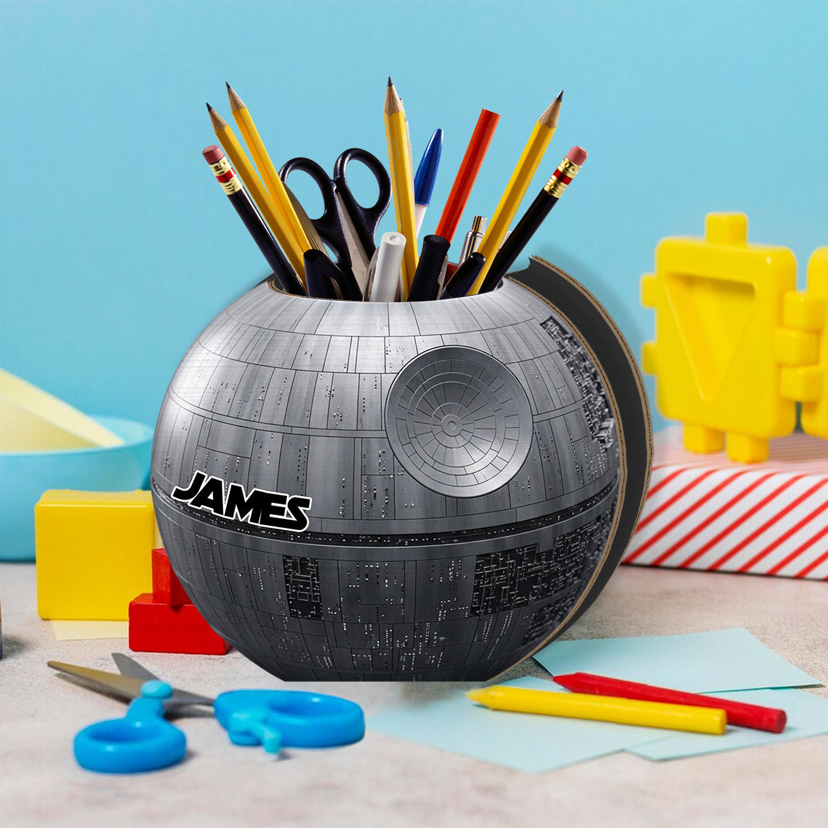 Dark Star - Personalized The Force Wooden Pen Holder
