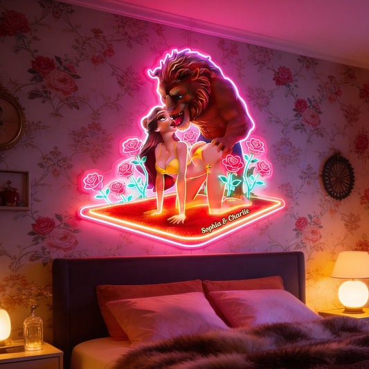 Beauty & The Monster - Personalized Beauty And The Beast Neon LED Light Sign