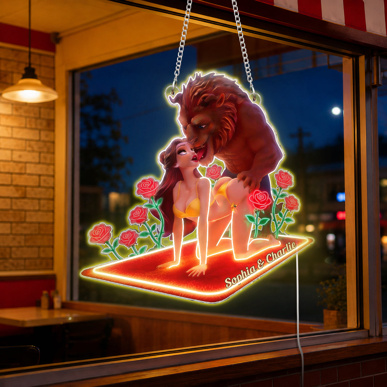 Beauty & The Monster - Personalized Beauty And The Beast Neon LED Light Sign