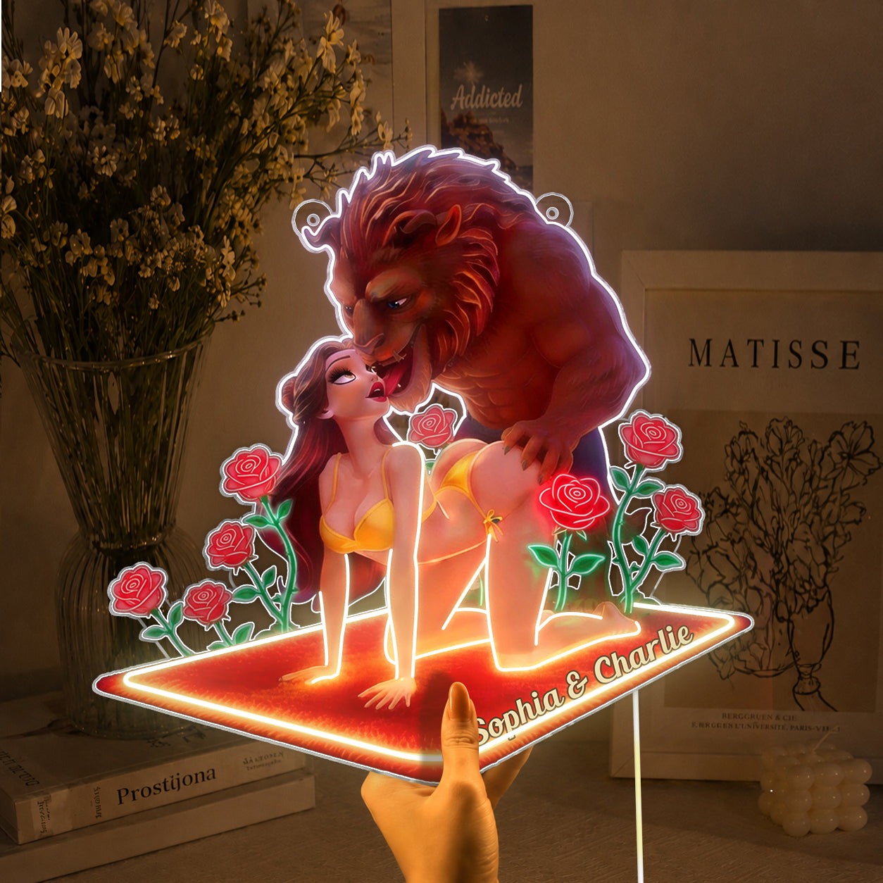 Beauty & The Monster - Personalized Beauty And The Beast Neon LED Light Sign