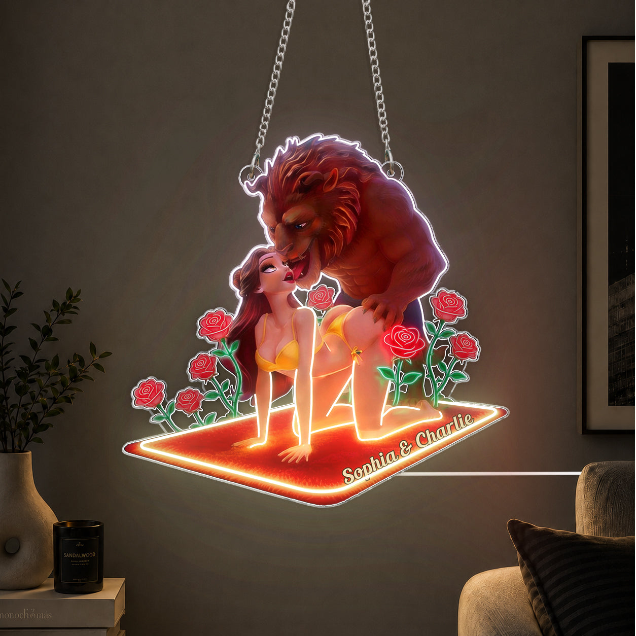 Beauty & The Monster - Personalized Beauty And The Beast Neon LED Light Sign