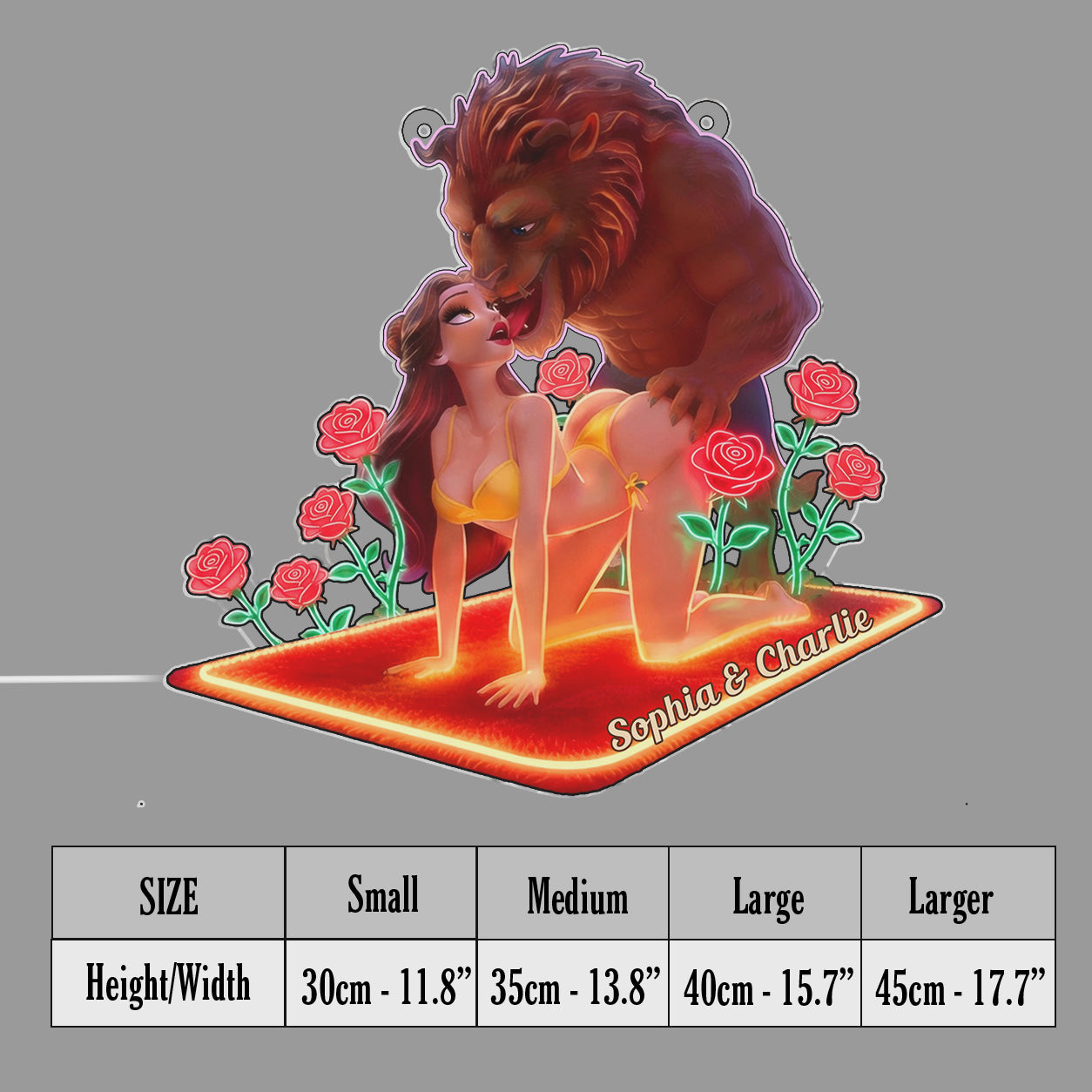 Beauty & The Monster - Personalized Beauty And The Beast Neon LED Light Sign