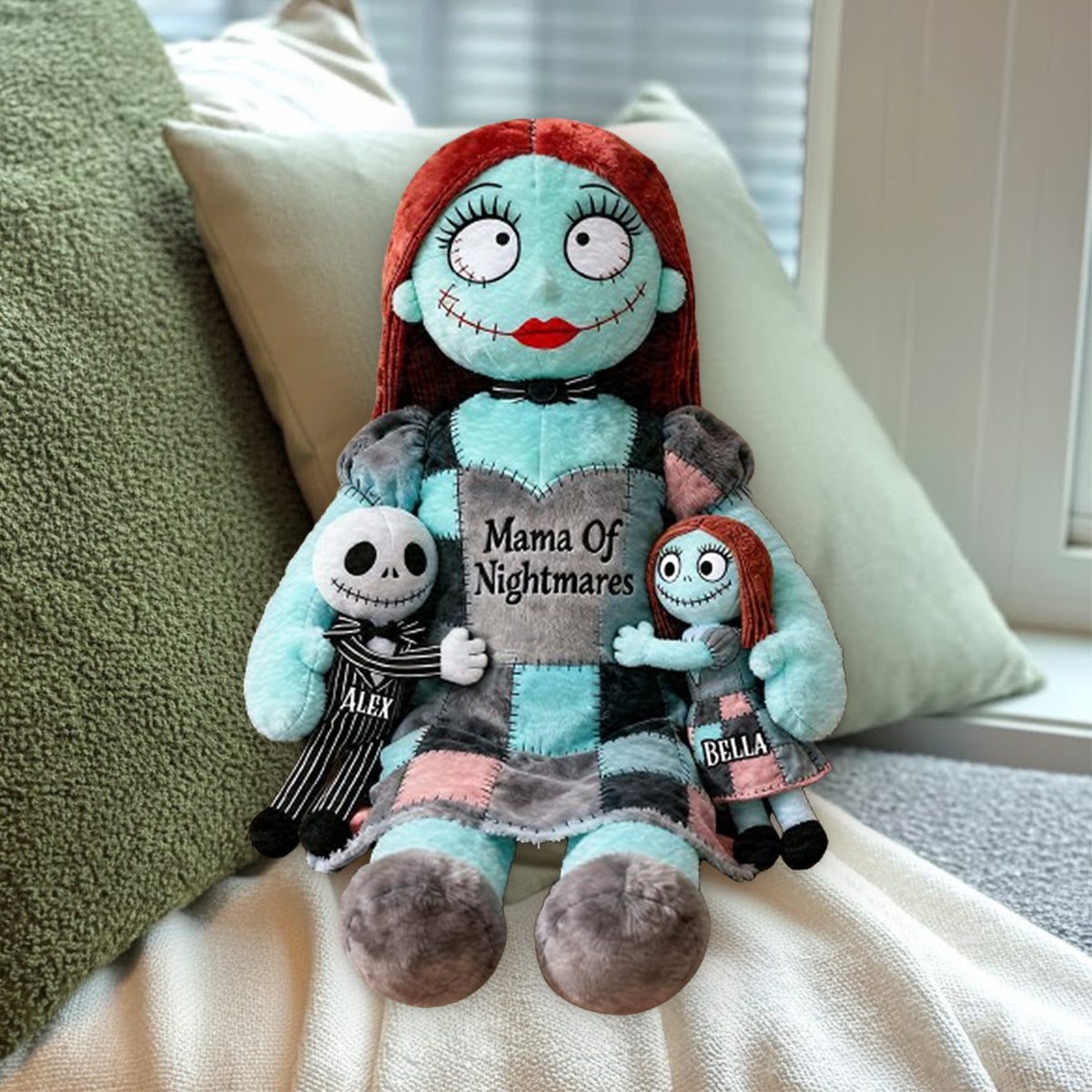 Mama Of Nightmares - Personalized Nightmare Premium Faux Fur Pillow