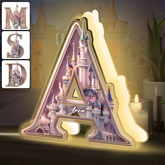 Magical Castle Custom Letter Alphabet - Personalized Mouse Acrylic LED Night Light