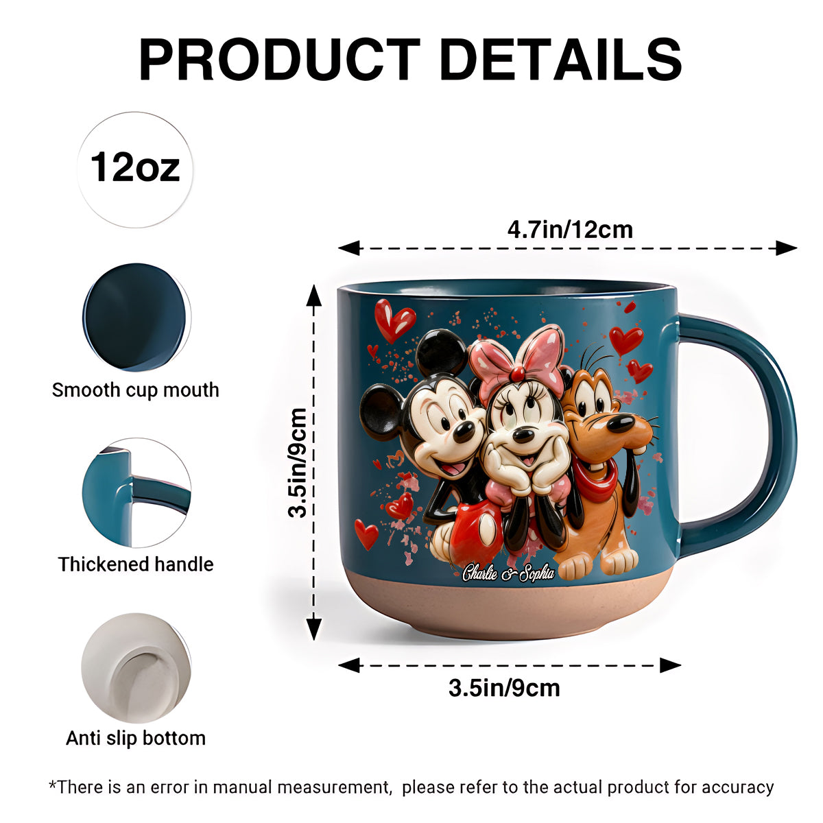 You And Me - Personalized Mouse Printed Pottery Mug