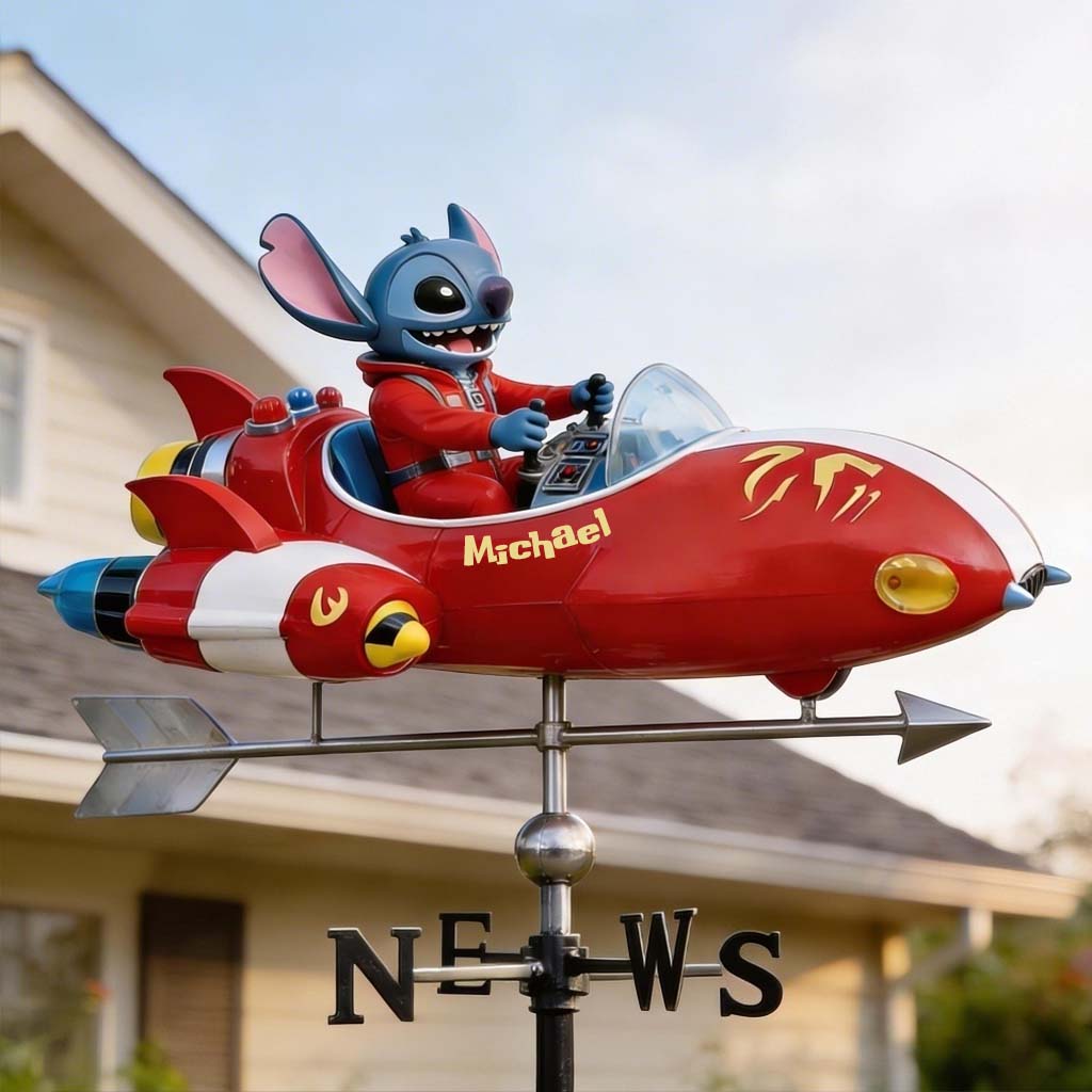 Alien Spaceship - Personalized Ohana Weather Vane
