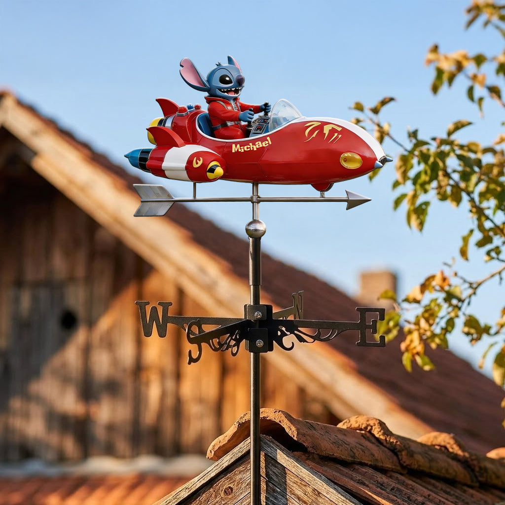 Alien Spaceship - Personalized Ohana Weather Vane