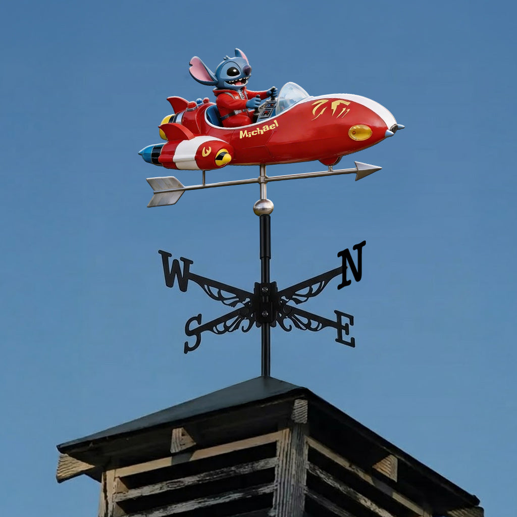 Alien Spaceship - Personalized Ohana Weather Vane