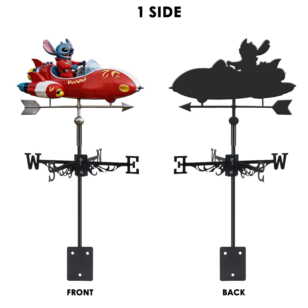Alien Spaceship - Personalized Ohana Weather Vane