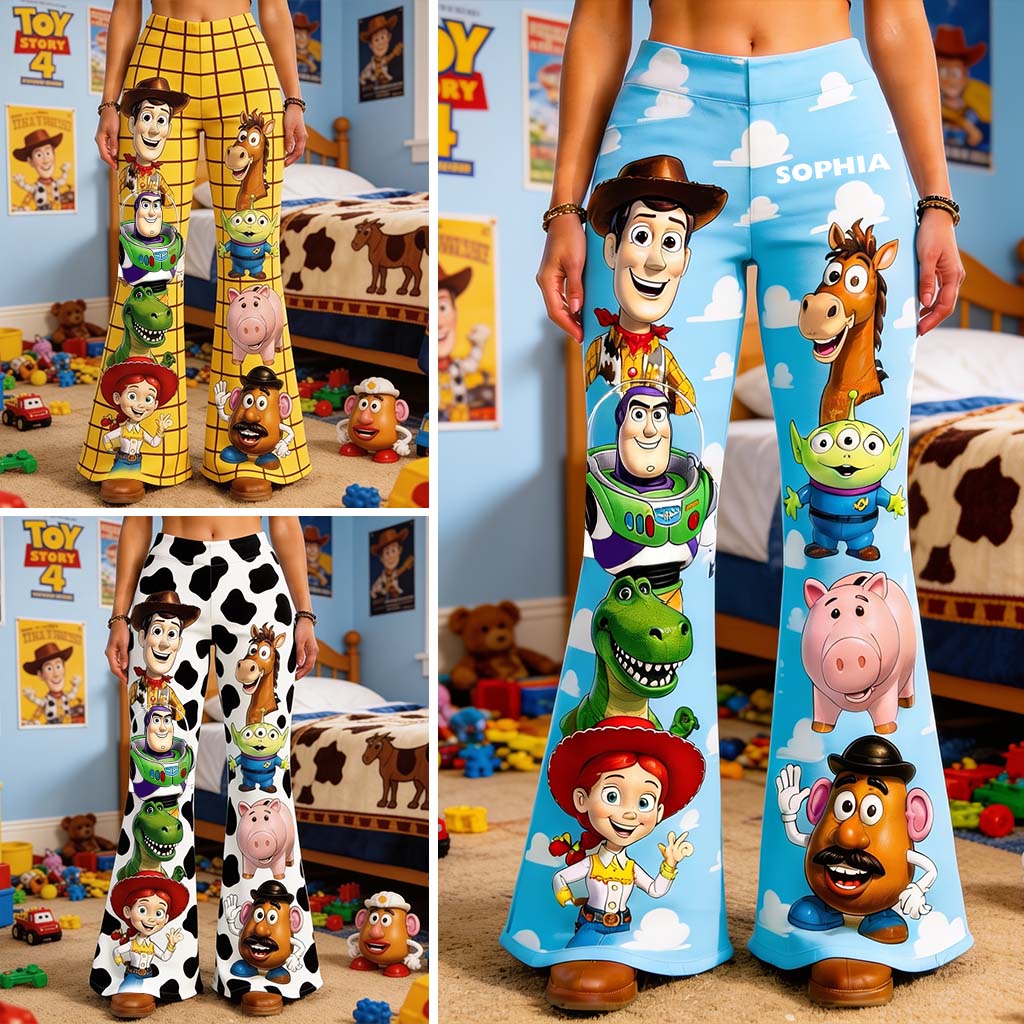 The Story of The Toys - Personalized Movie For Kids Flare Leggings