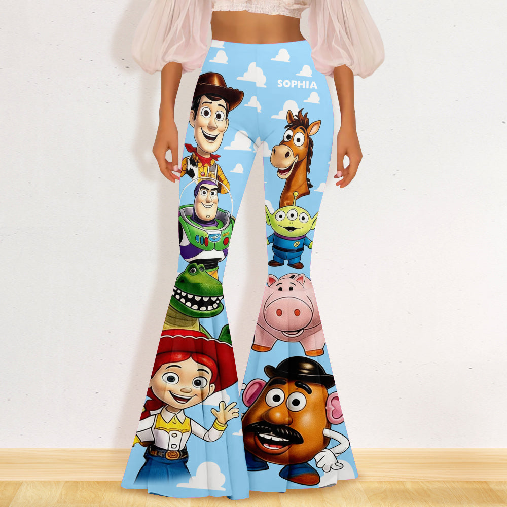 The Story of The Toys - Personalized Movie For Kids Flare Leggings