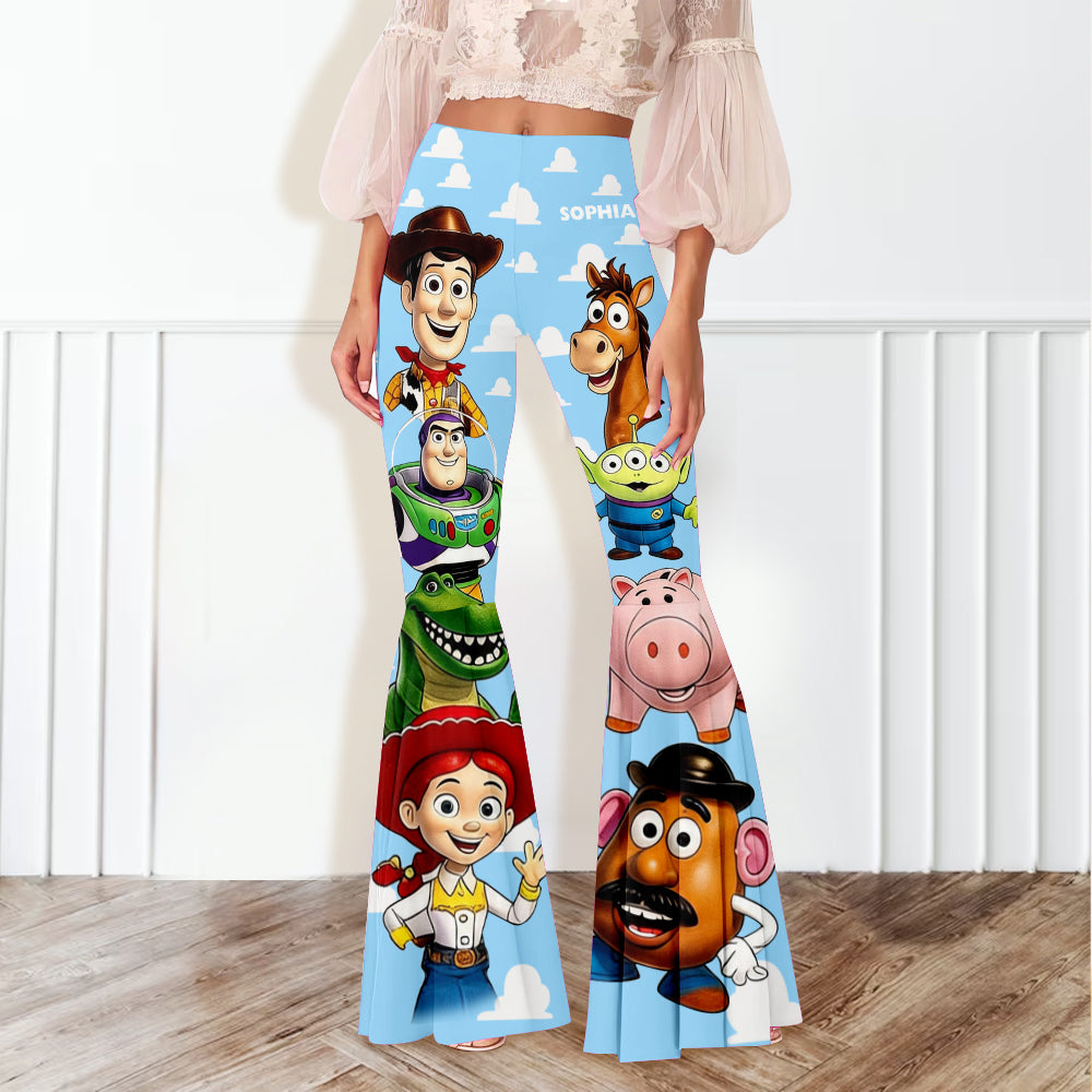 The Story of The Toys - Personalized Movie For Kids Flare Leggings
