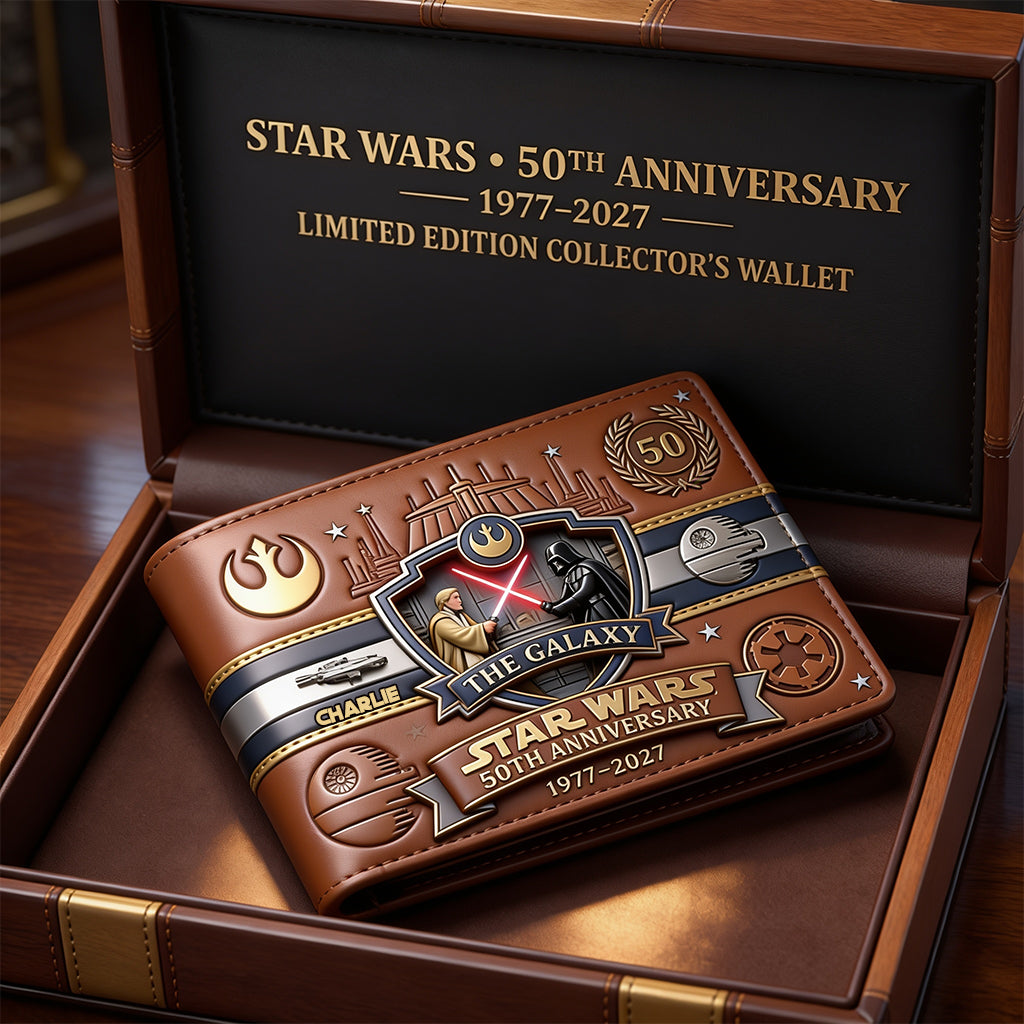 50th Anniversary - Personalized The Force Leather Wallet