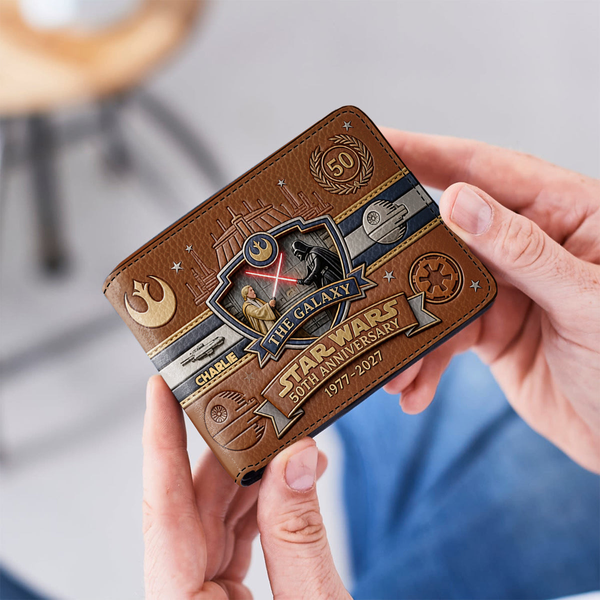 50th Anniversary - Personalized The Force Leather Wallet