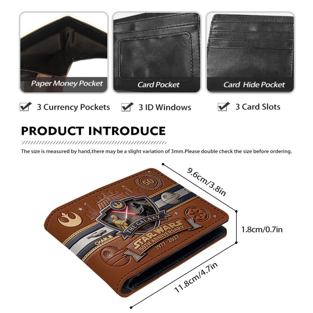50th Anniversary - Personalized The Force Leather Wallet